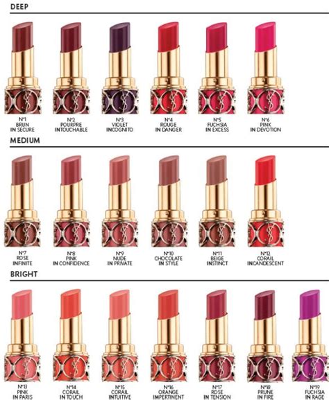 yves saint laurent monogram lipstick|ysl lipstick color chart.